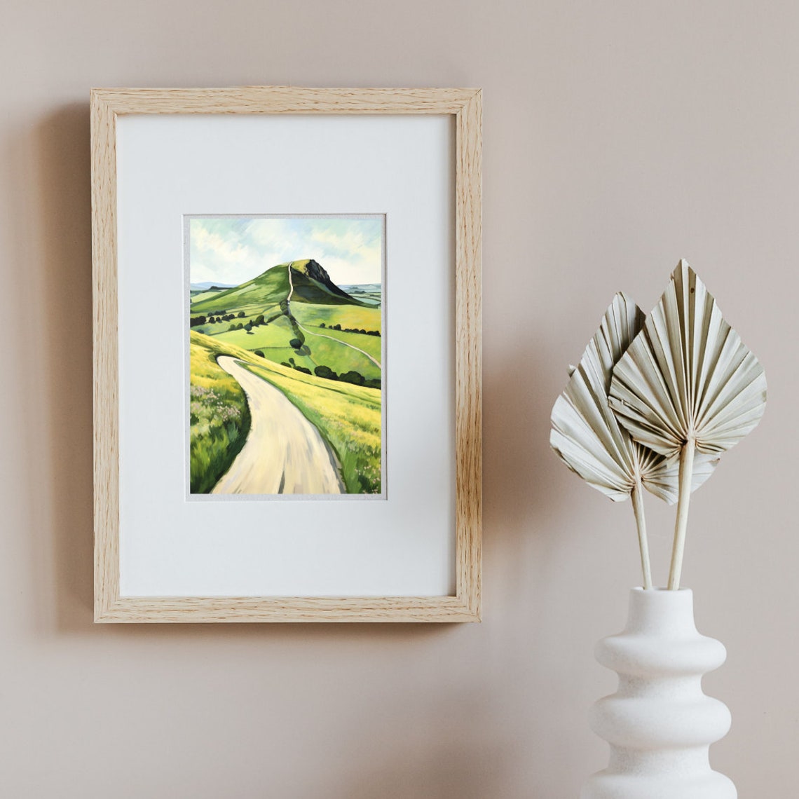 Mam Tor Winding Country Road Across Green Derbyshire Hill Poster - Image 2