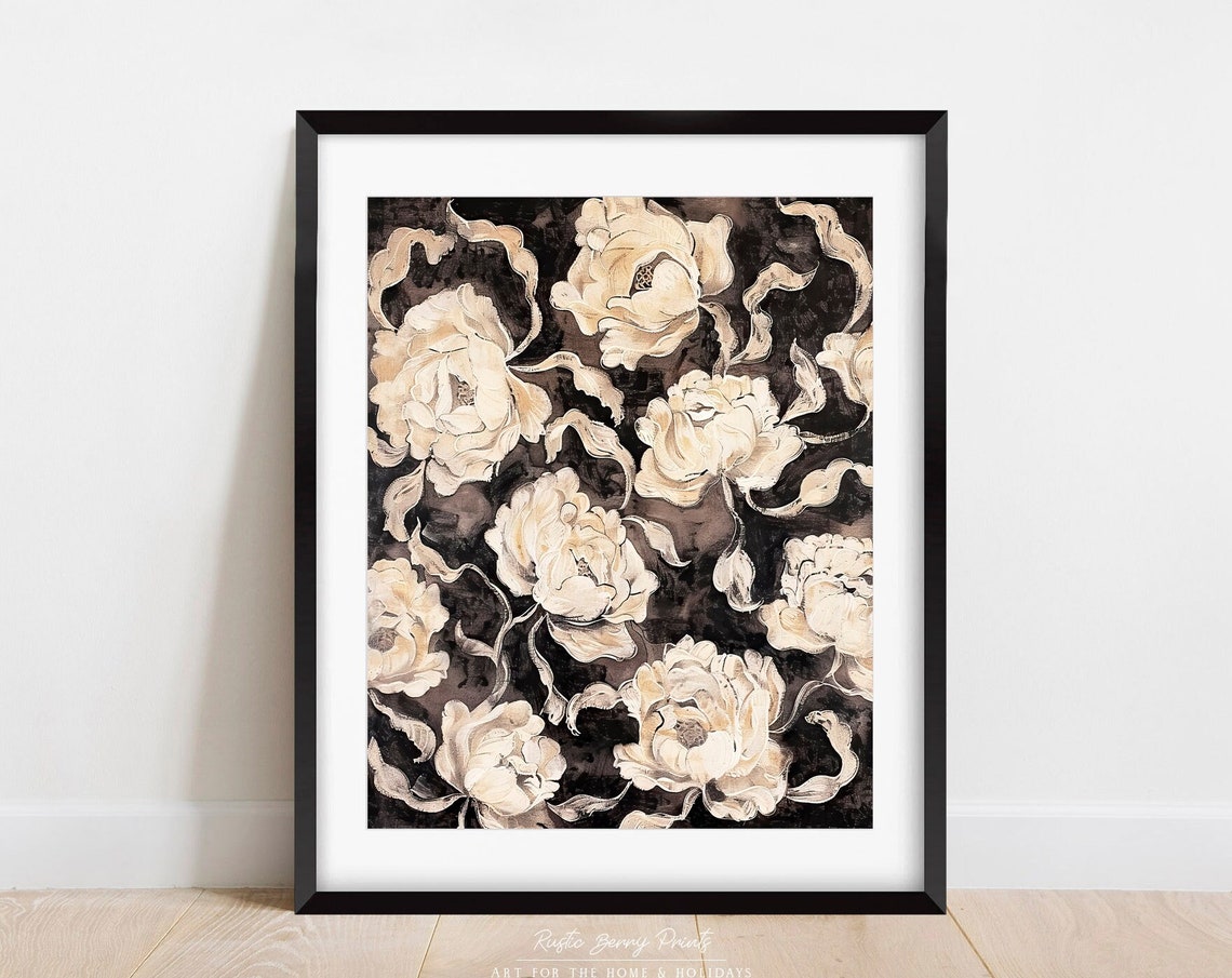 Vintage Flowers Ribbon Oil Painting Antique Vintage Print Wall Art Elegant Home Decor Living Room Art Instant