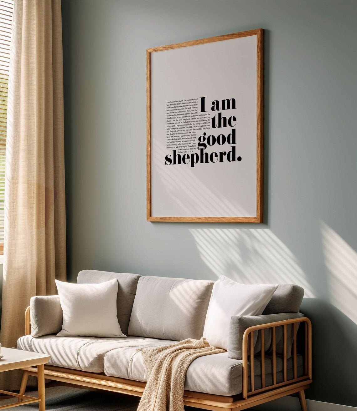 John 10:11 Good Shepherd Scripture Wall Art Print - Image 3