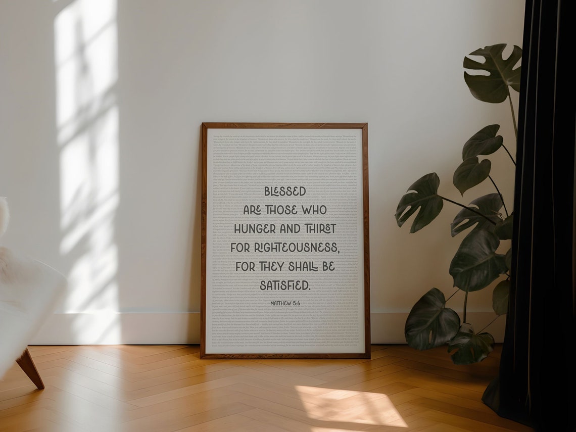 Matthew 5 6 Hunger And Thirst For Righteousness Beatitudes Poster - Image 3