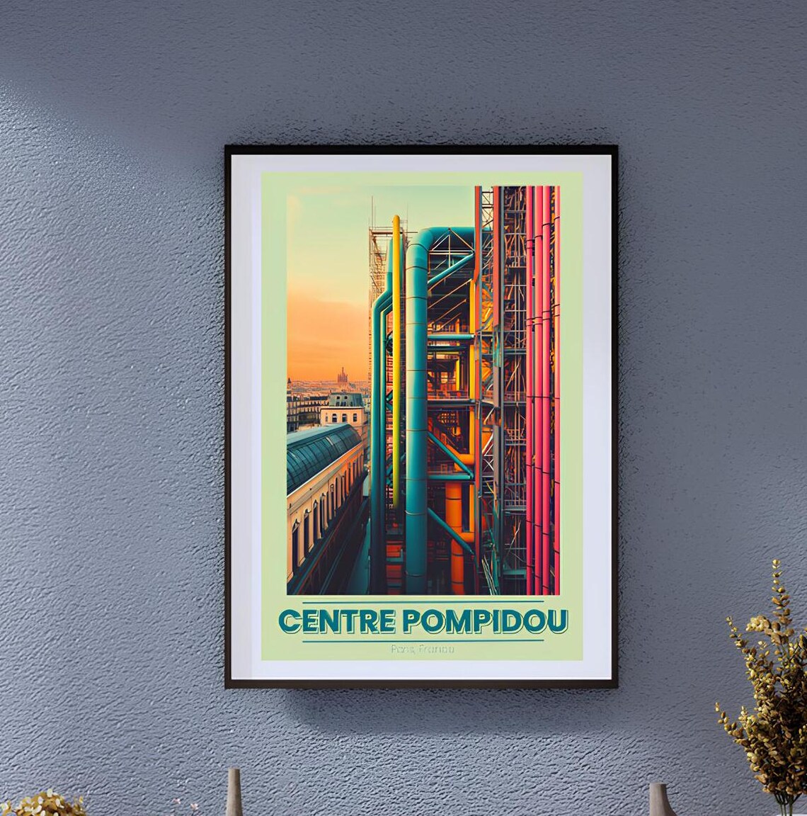 Centre Pompidou, Vintage Parisian Wall Art