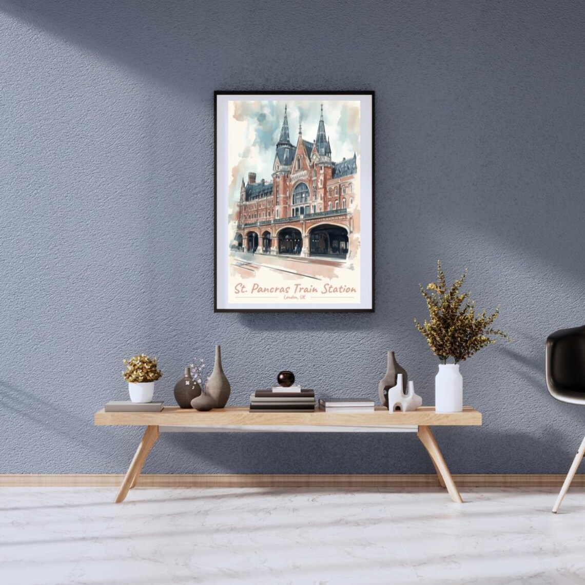 St Pancras Train Station Vintage London Poster - Image 2