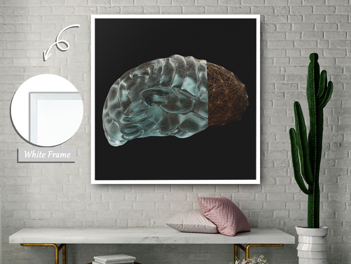Bronze Mesh Brain With Transparent Fluid Art - Image 3
