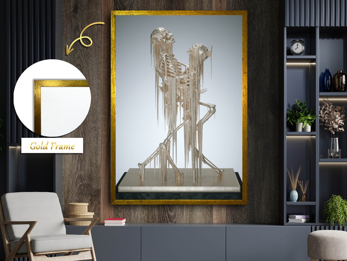 Wrapping Bronze Skeletons, Halloween Sculpture - Image 4