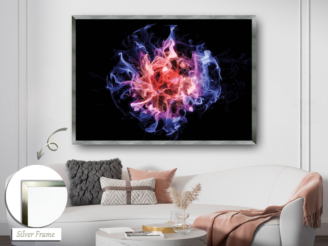 Ethereal Cosmic Flames Art Print, Mystical Decor