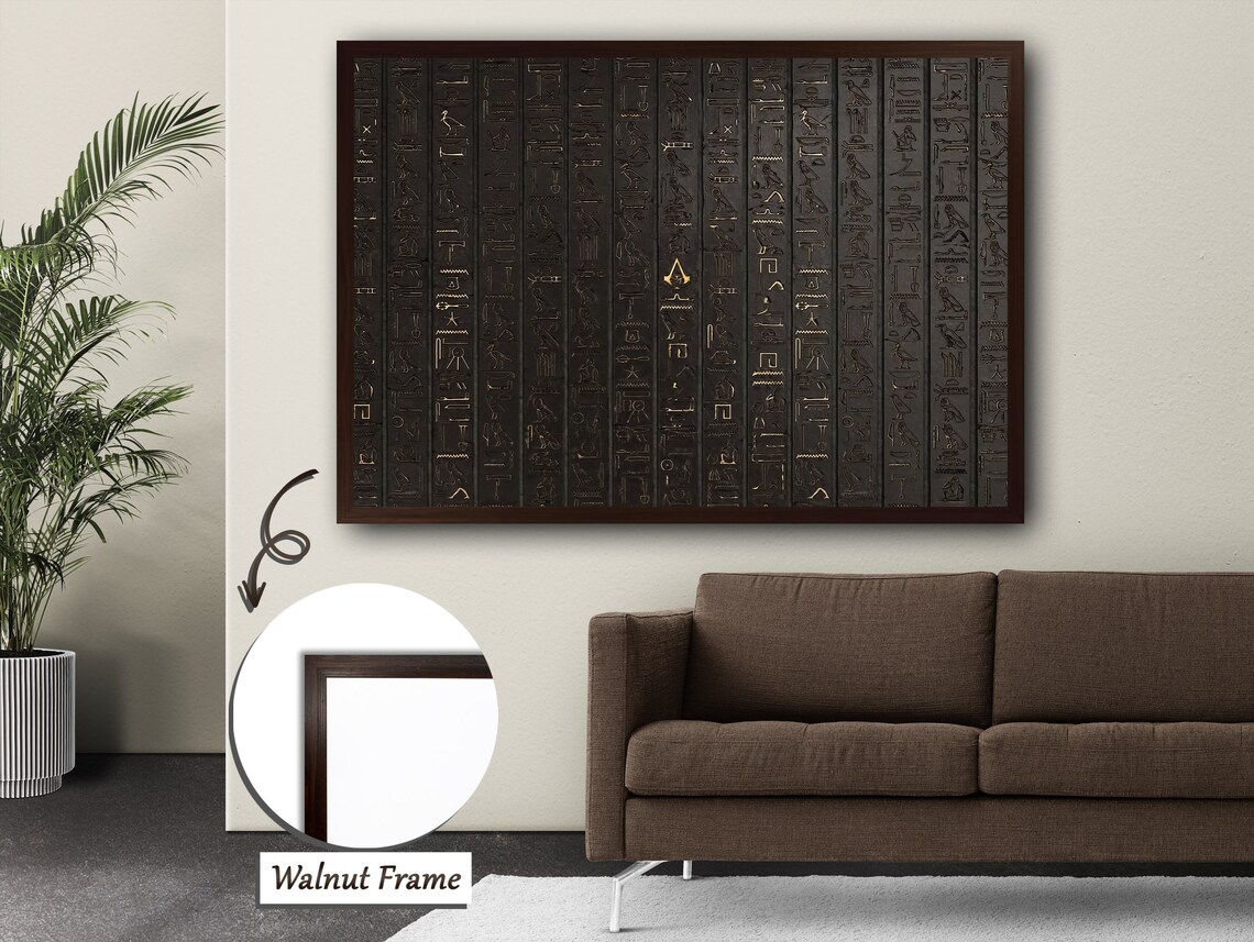 Futuristic Hieroglyph Tablet, Modern Mixed Media Art - Image 3