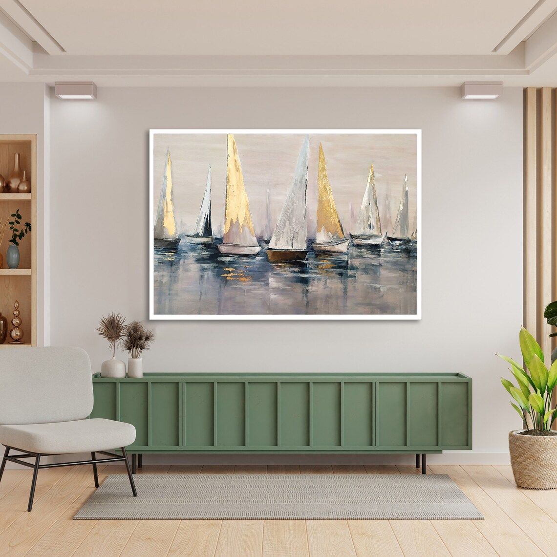Elegant Sailboat Painting for Coastal Decor - Image 5