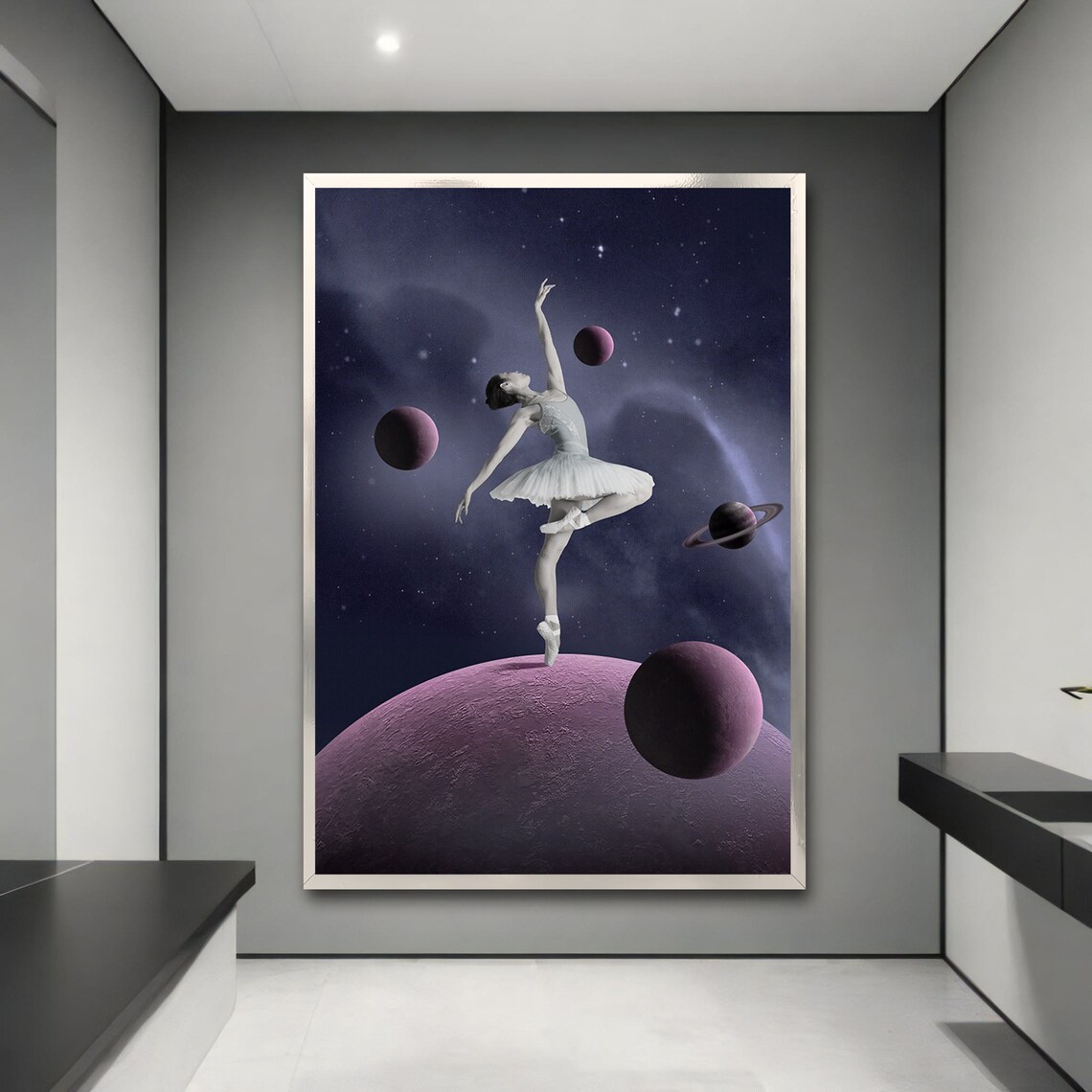 Ballet Dancer In Space, Surreal Home Decor - Image 3