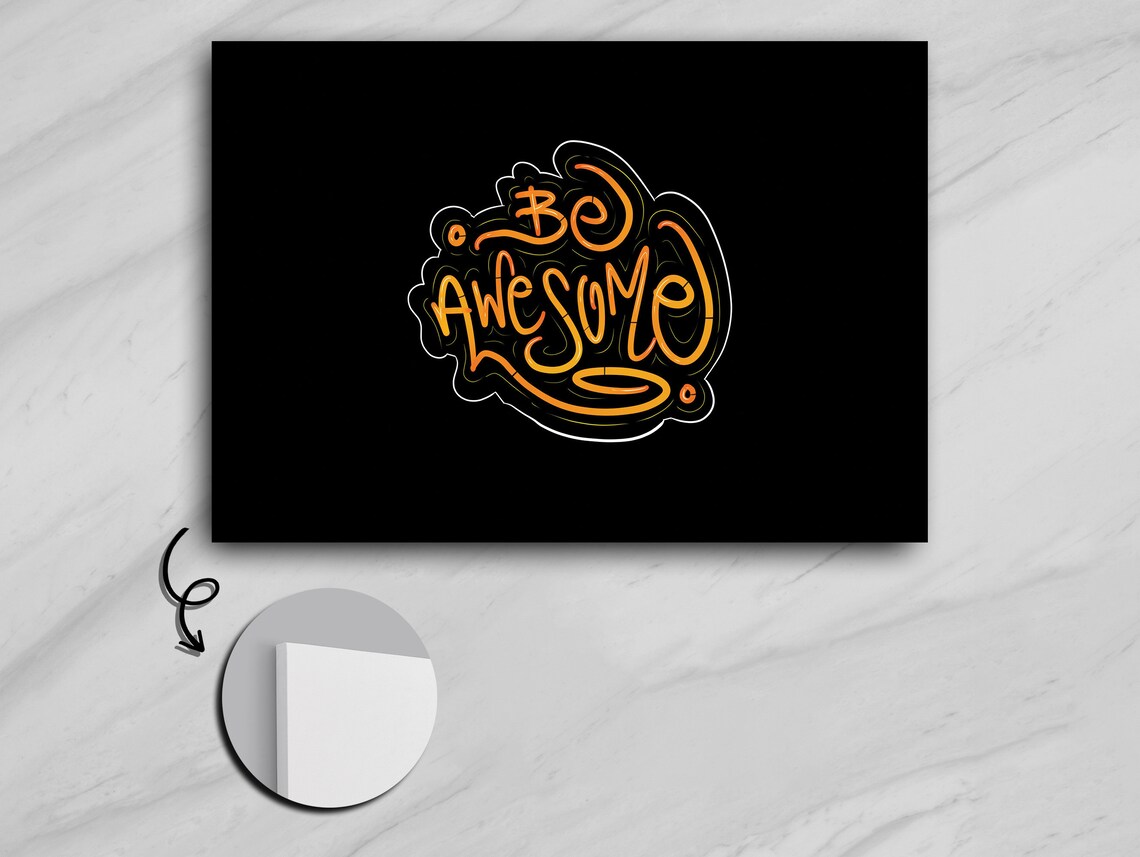 Be Awesome Positivity Motivation Typography Art Print - Image 5