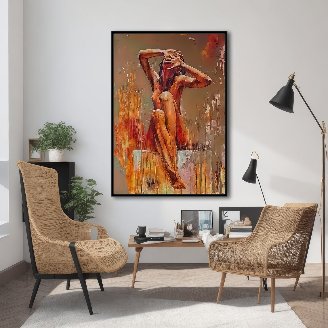 Abstract Nude Female, Sensual Modern Art Gift - Image 4