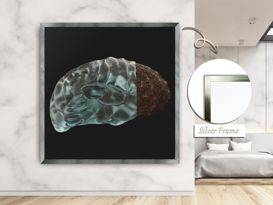 Bronze Mesh Brain With Transparent Fluid Art - Image 2