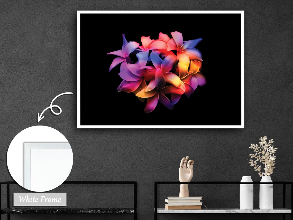Plumeria Blossoms, Tropical Floral Art Print - Image 3