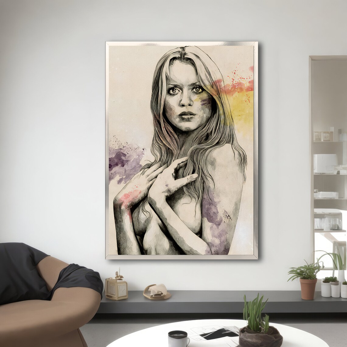 Graceful Woman Portrait, Elegant Artistic Painting - Image 3