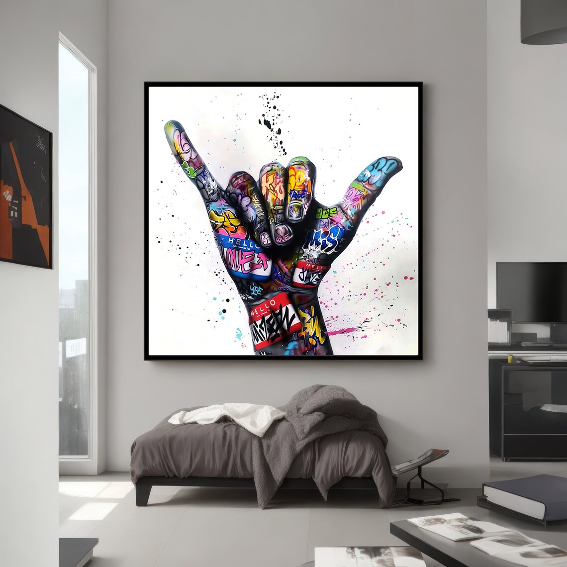 Graffiti Art Hand Gesture, Urban Decor Gift - Image 4