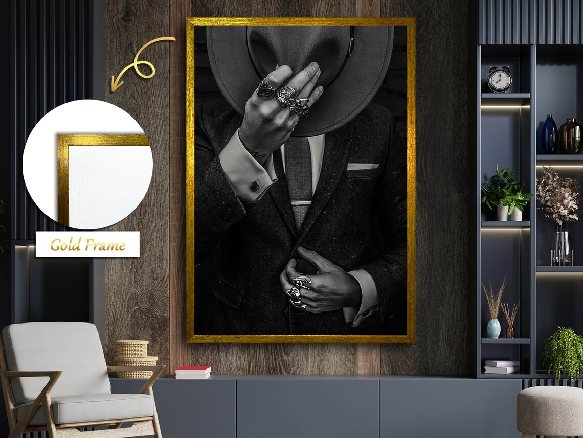 Man In Suit With Hat, Dignity Reflection Art Print - Image 5