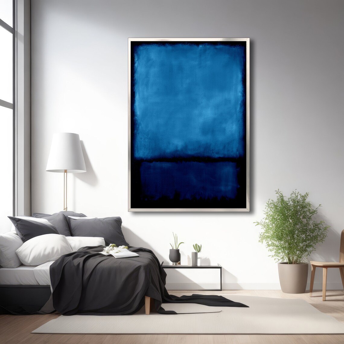 Mark Rothko Black And Blue, Abstract Art Print - Image 2