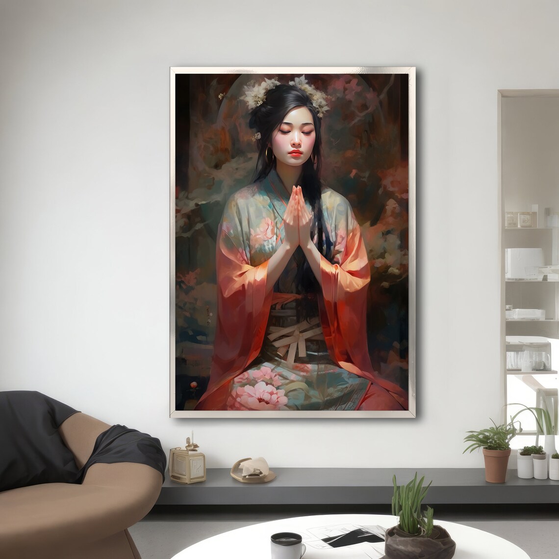 Graceful Ethnic Art Woman, Traditional Robe Gift - Image 3