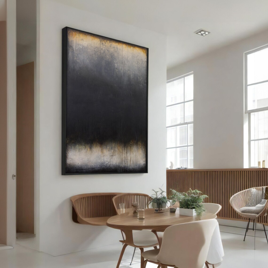 Abstract Dark Gradient Painting, Modern Home Decor