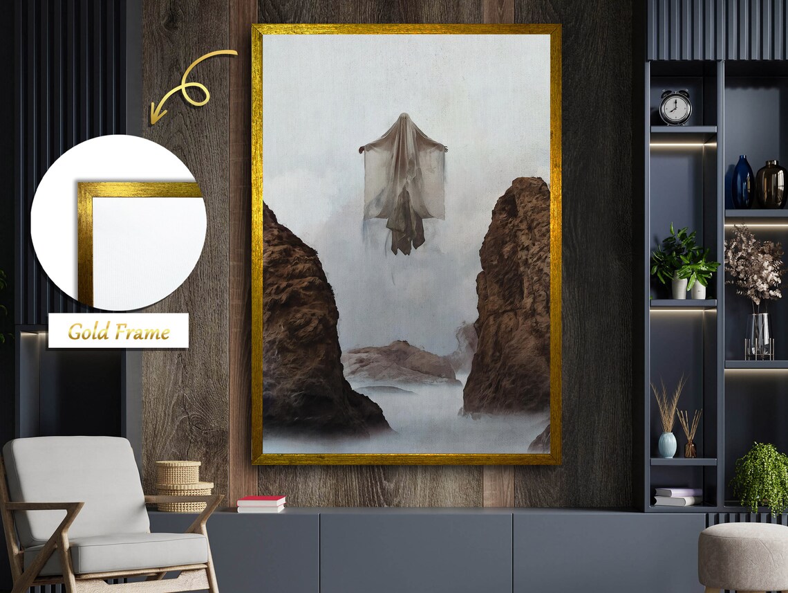 Spirits Embracing Amidst The Rocks, Ethereal Art - Image 4
