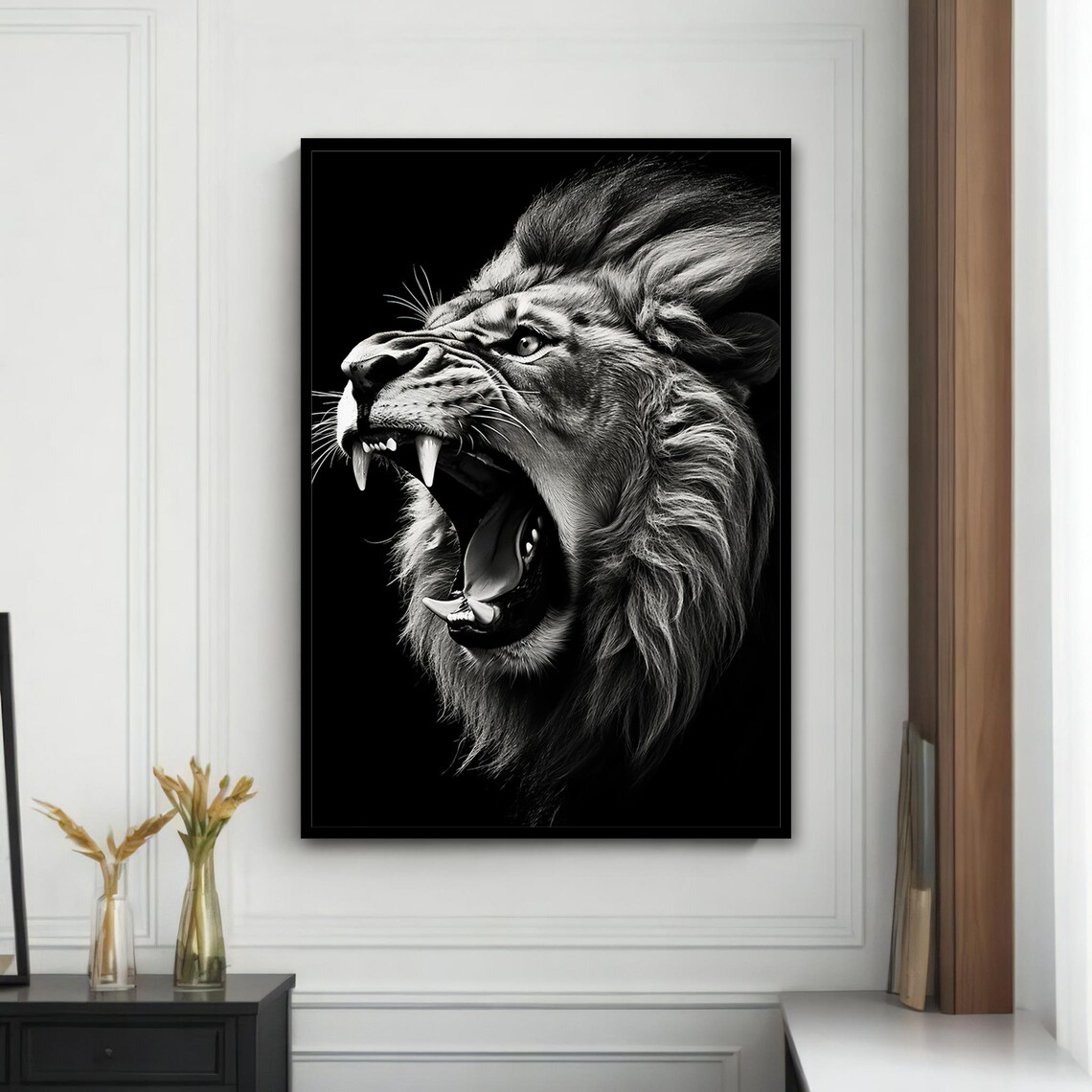 Fierce Roaring Lion Painting, Animal Art - Image 4