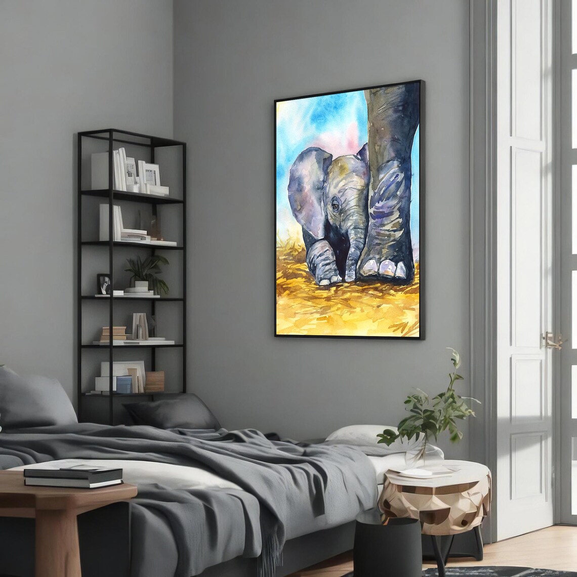 Baby Elephant Art Print, Heartwarming Animal Gift - Image 5
