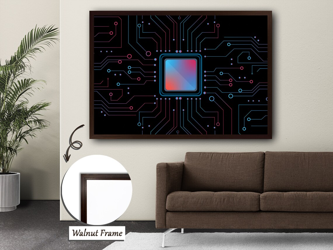 Circuitry Abstract Art, Tech Inspired Gradient Patterns - Image 3