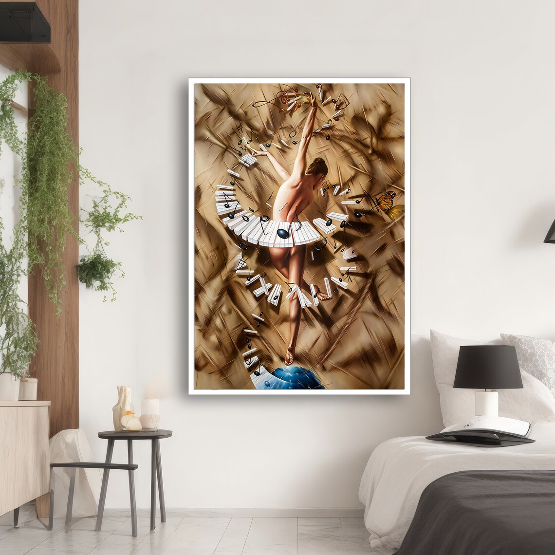 Surreal Ballet Dancer With Piano Keys, Art Print - Image 2