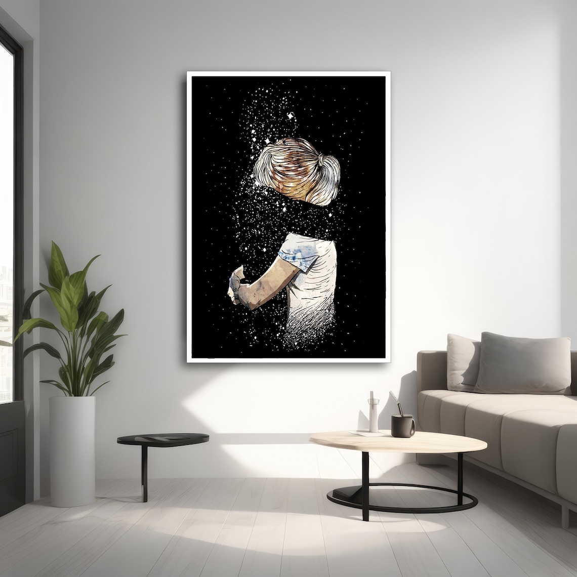 Abstract Girl With Splatter Effect, Whimsical Decor - Image 2
