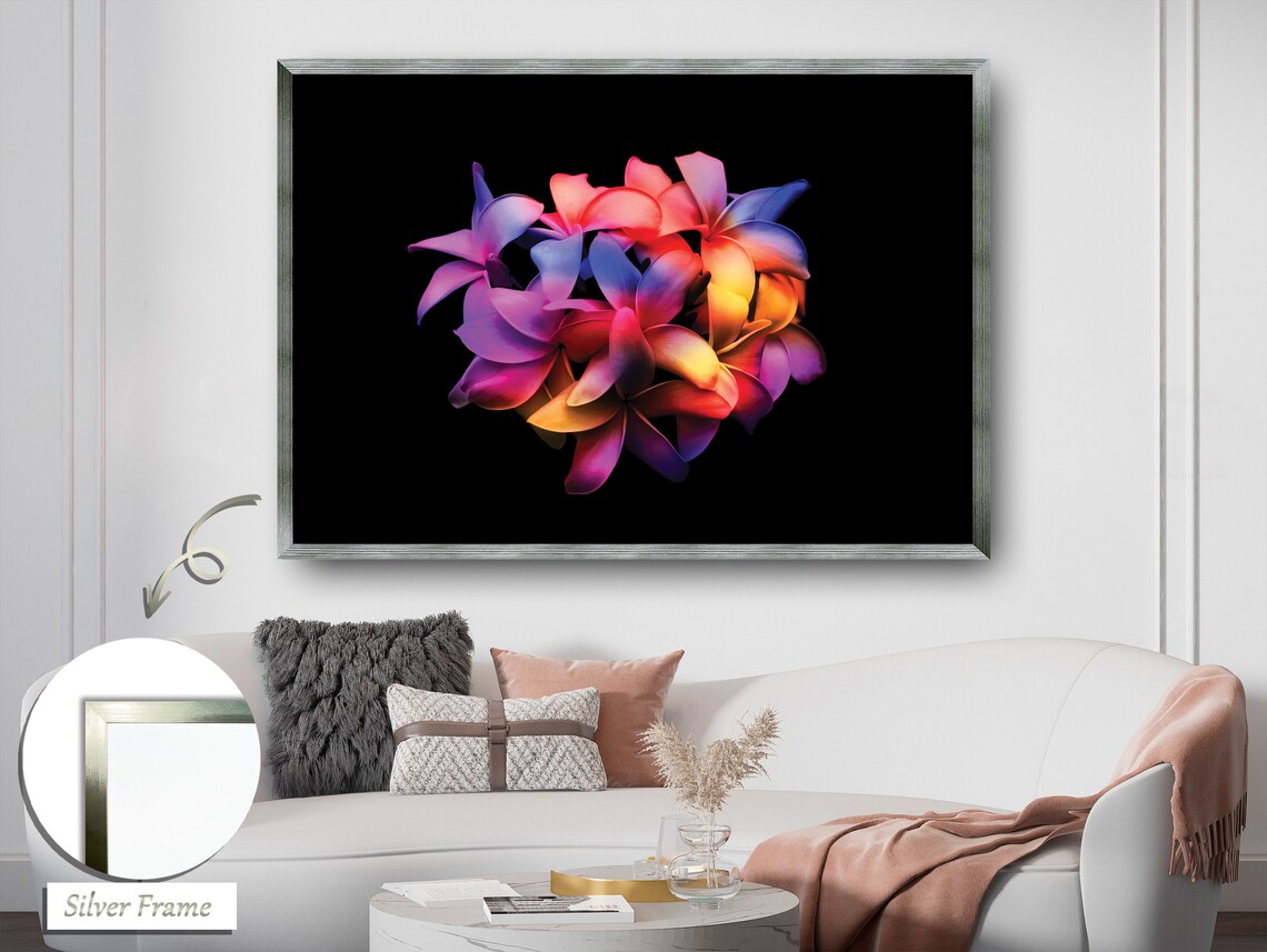 Plumeria Blossoms, Tropical Floral Art Print - Image 2