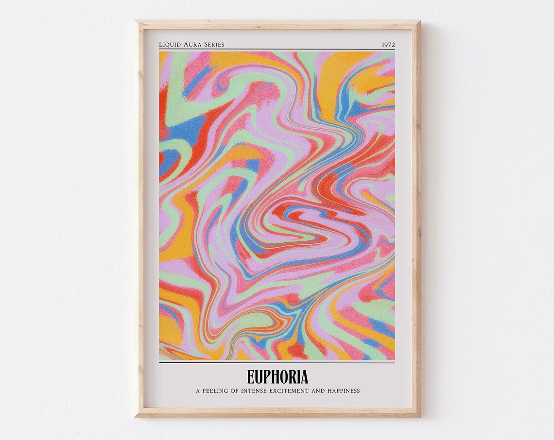 Aura Retro Gradient Poster Print, Vintage Psychedelic