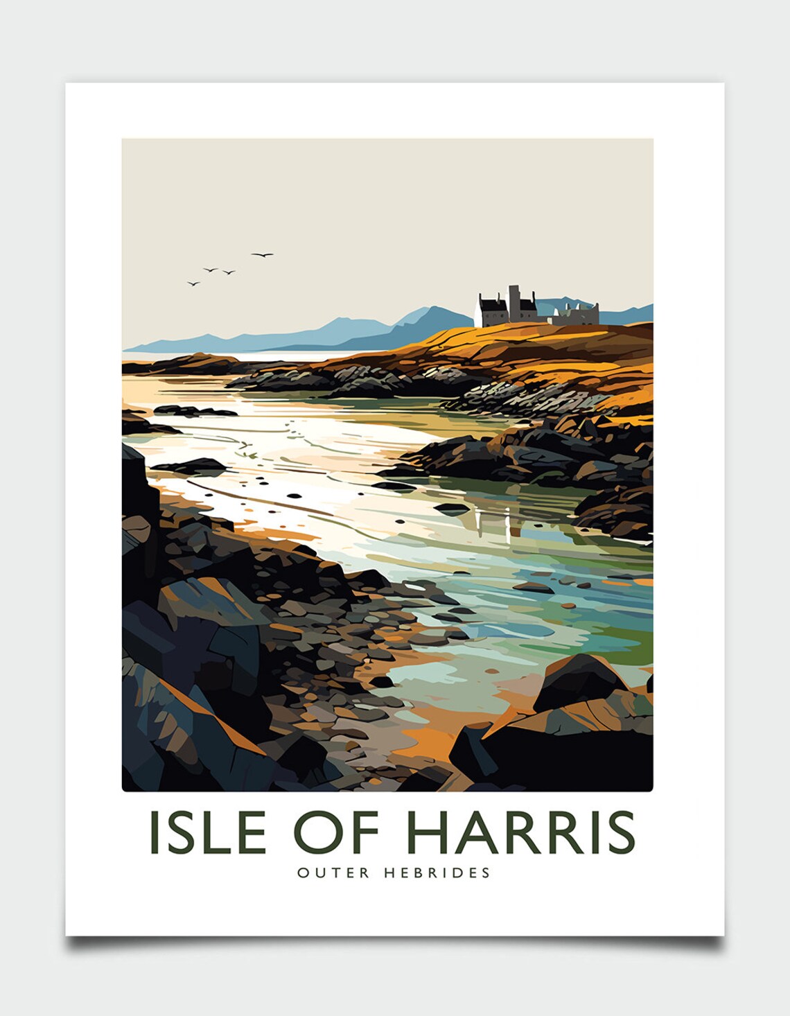 Isle of Harris Outer Hebrides Scotland Rocky Shore Travel Poster - Image 4