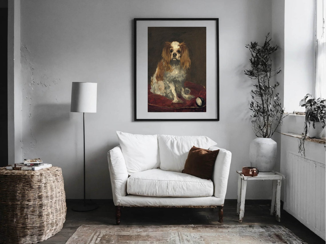 Edouard Manet King Charles Spaniel Dog Portrait Painting Poster - Image 6