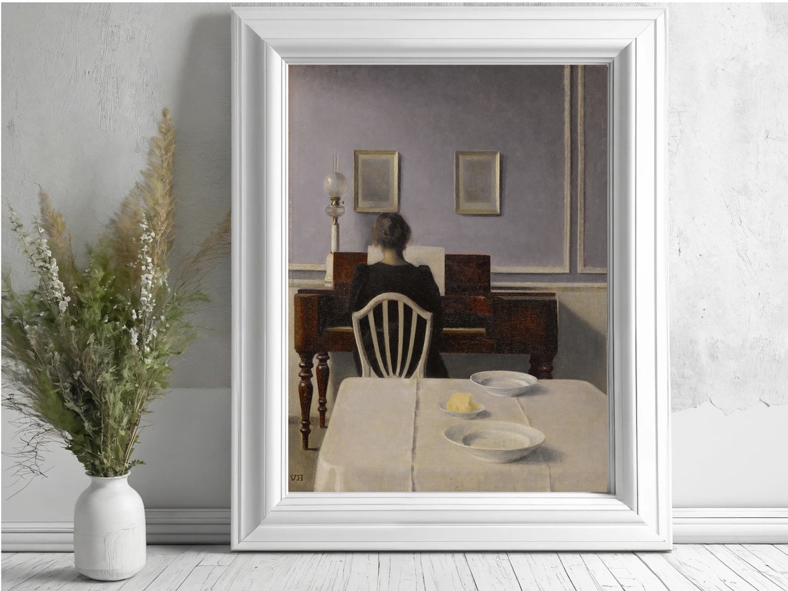 Hammershoi Interior Woman at Piano Muted Danish Masterpiece Poster - Image 5