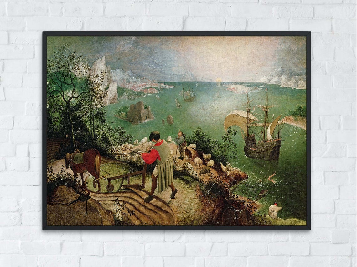 Pieter Bruegel Fall of Icarus Classical Renaissance Landscape Poster - Image 3