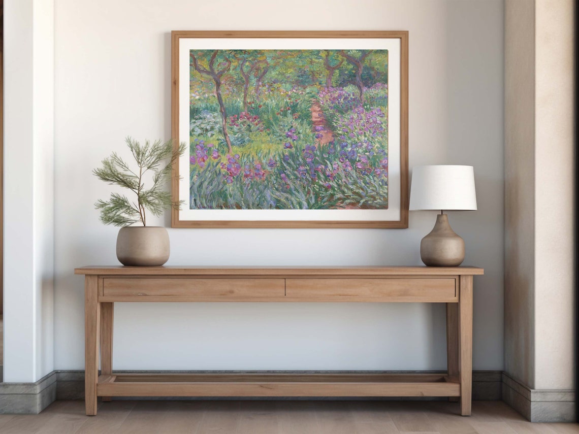 Claude Monet Garden in Giverny Iris Flower Path Impressionist Poster - Image 8