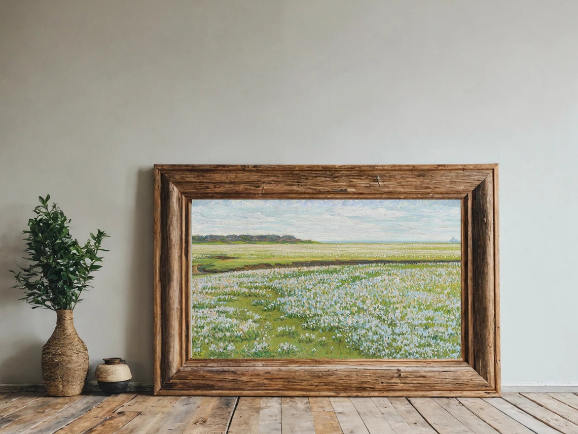 Spring Meadow Wildflower Field Rustic Country Landscape Poster - Image 4