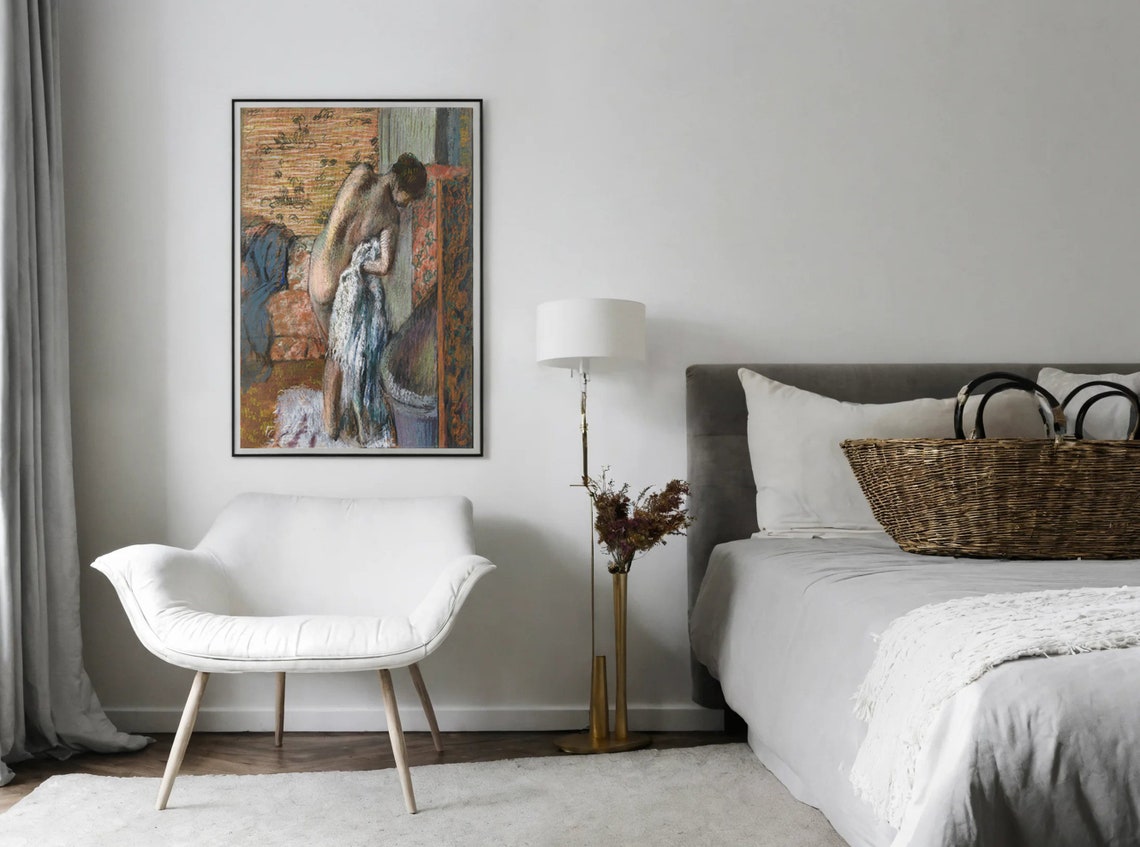 Degas Woman Drying Herself Bath Pastel Figure Impressionist Poster - Image 8