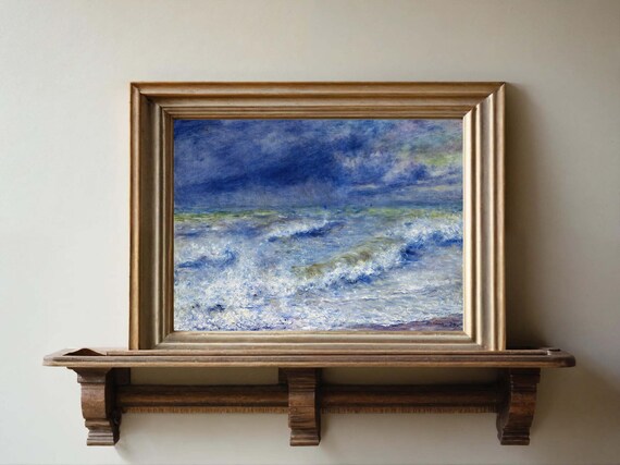 Renoir Seascape Vintage Wall Art Pierre Auguste Renoir The Wave Impressionist Landscape Painting Blue Sea Print Ocean Print