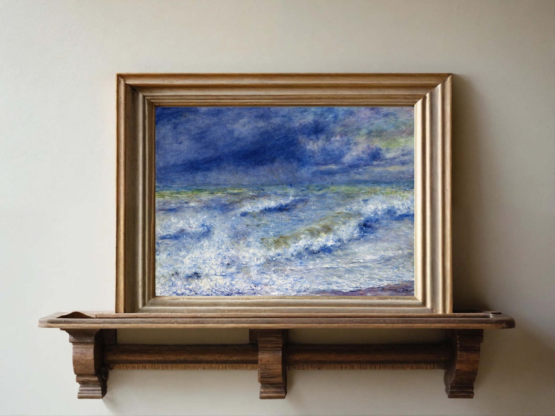 Pierre Auguste Renoir The Wave Impressionist Stormy Sea Poster