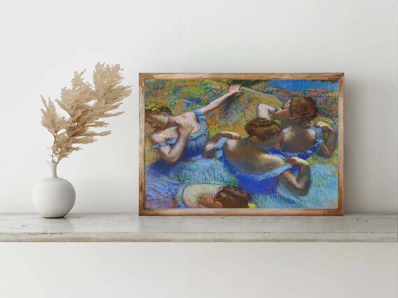 Edgar Degas Blue Dancers Art Print Impressionist Ballet Portrait Wall Decor Ballet Dance Art Print Wall Art