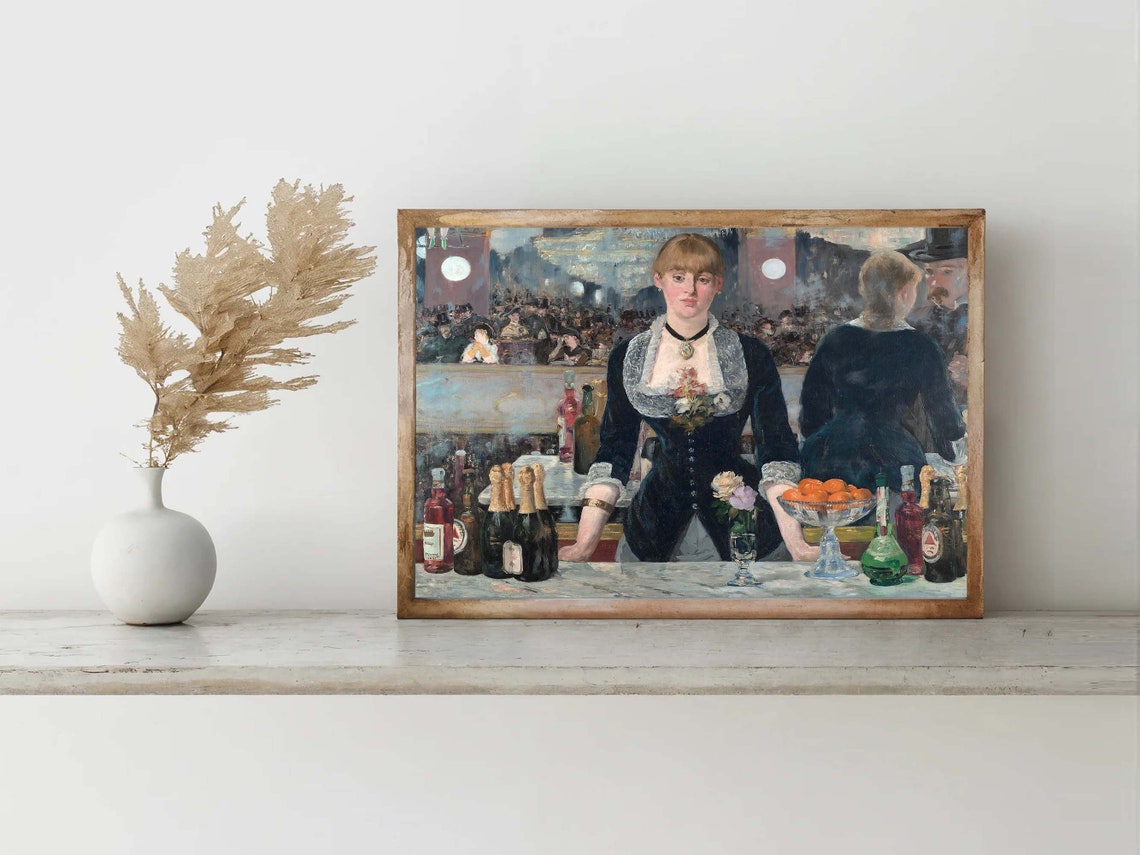 Edouard Manet Bar at Folies Bergere Paris Nightlife Painting Poster - Image 7