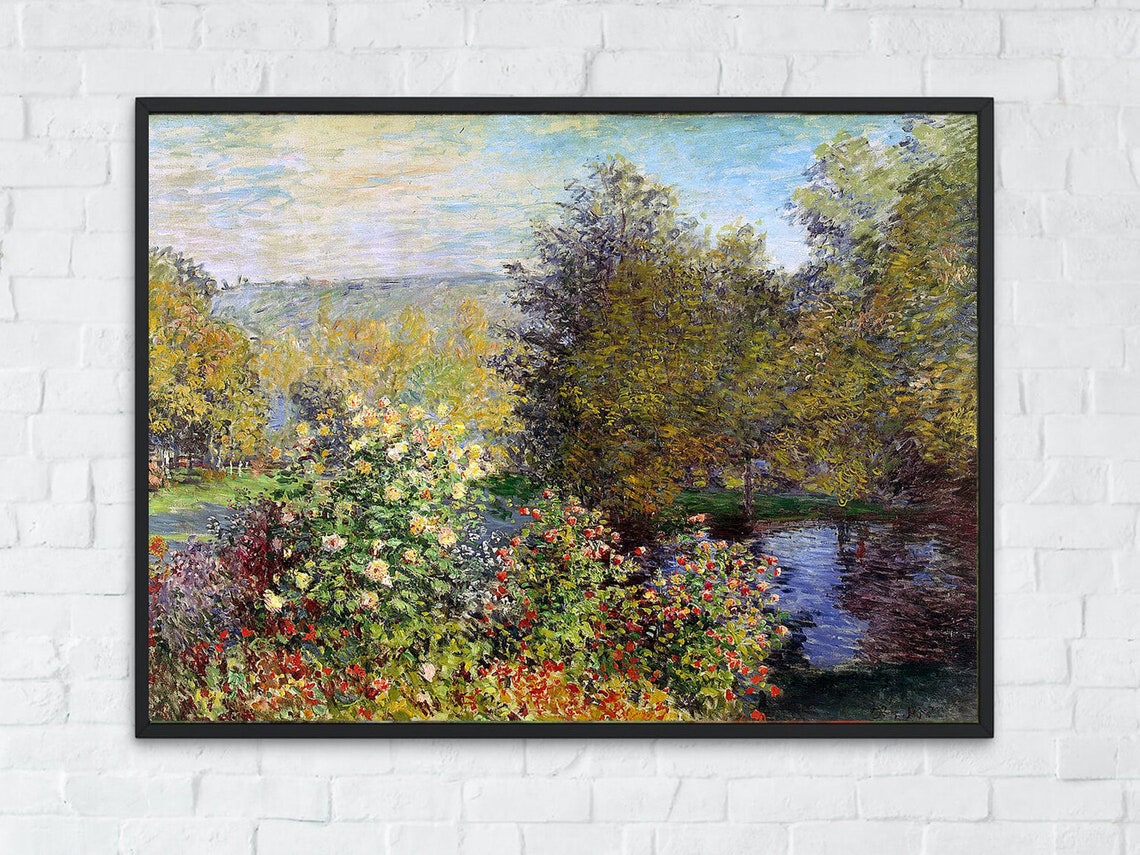 Monet Flower Garden Blooming Roses Riverside Impressionist Poster - Image 5