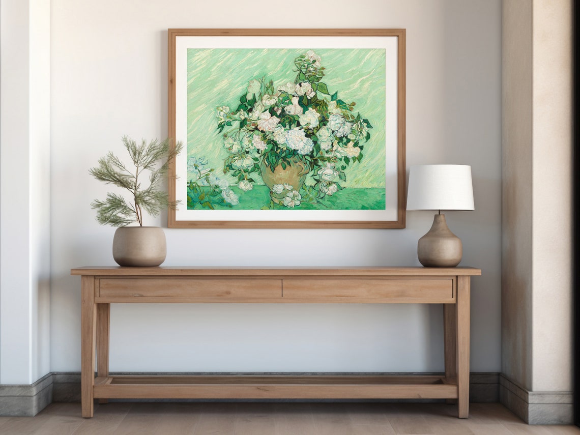 Vincent van Gogh Roses Pink White Roses Still Life Floral Poster - Image 5