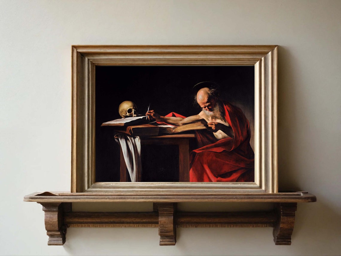 Caravaggio Saint Jerome Writing Baroque Masterpiece Art Poster