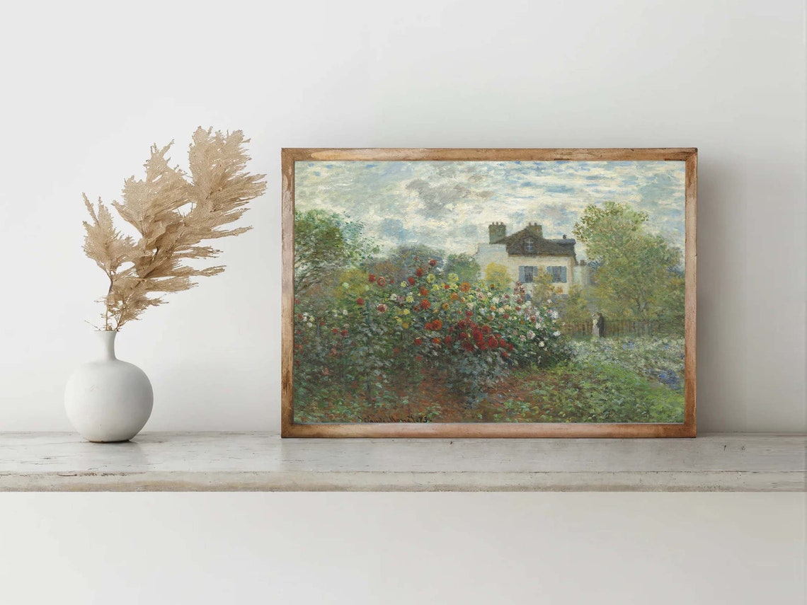 Claude Monet The Garden at Argenteuil Flower Garden Vintage Print - Image 5