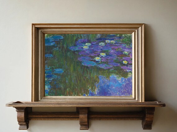 Claude Monet Water Lilies Print Vintage Monet Painting Impressionist Landscape Painting Garden Print Botanical Wall Art