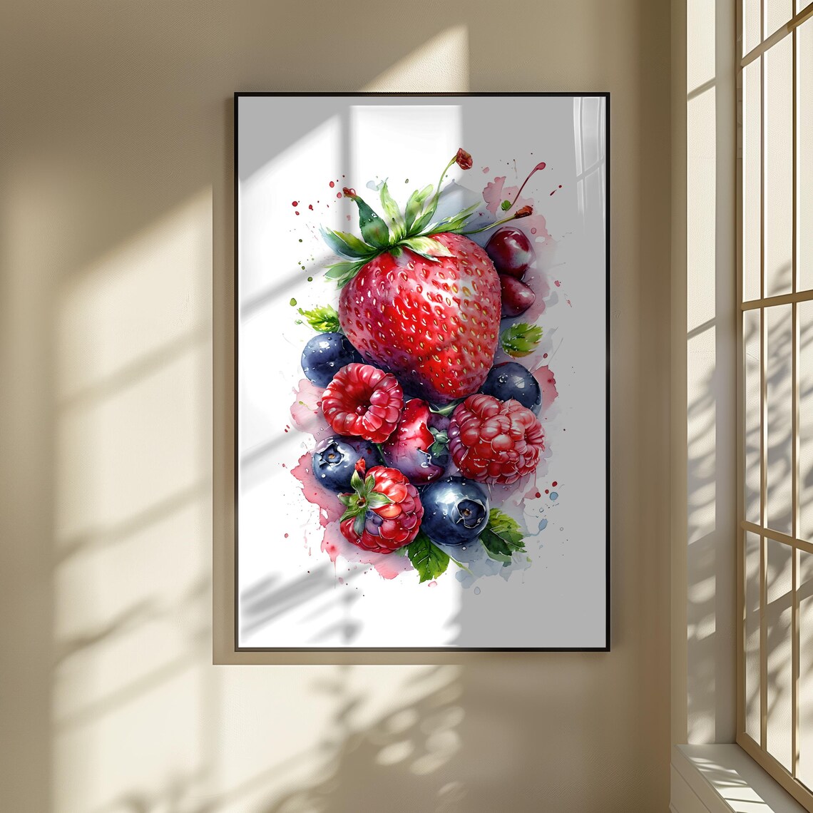 Berry Mix Art Print, Kitchen Dining Room Decor