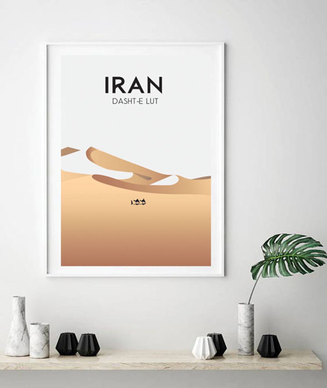 Iran Dasht-e Lut Desert Minimalist Sand Dune Art Travel Poster - Image 3
