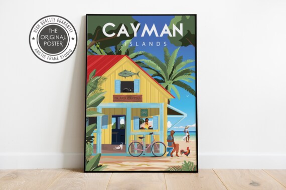 Cayan Islands Travel Poster Inches 8x10 12x16 12x18 16x20 18x24 24x36