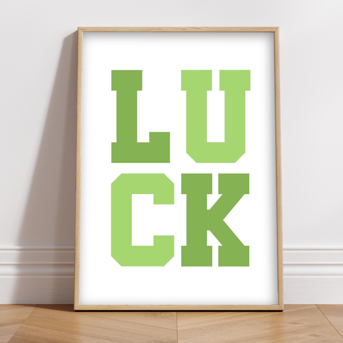 St Patrick's Day Luck Varsity Block Letters Green Bold Retro Poster